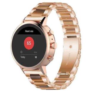 18mm xDfind Three Beads Metal Resin Watch Band(Rose Gold Brown)