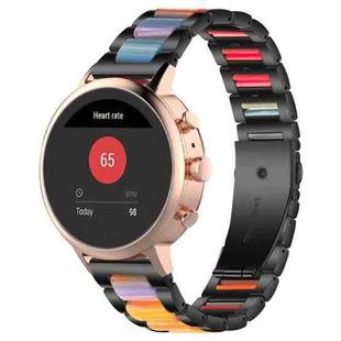 18mm xDfind Three Beads Metal Resin Watch Band(Black Rainbow)