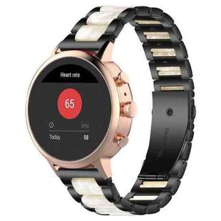 18mm xDfind Three Beads Metal Resin Watch Band(Black White)