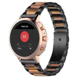 18mm xDfind Three Beads Metal Resin Watch Band(Black Brown)