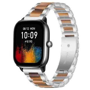 20mm xDfind Three Beads Metal Resin Watch Band(Silver Brown)