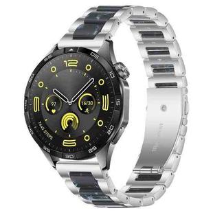 22mm xDfind Three Beads Metal Resin Watch Band(Silver Blue)