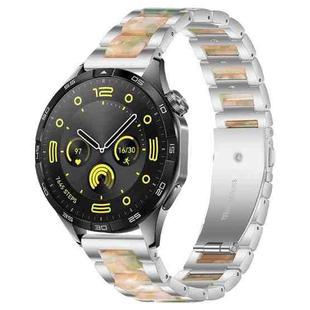 22mm xDfind Three Beads Metal Resin Watch Band(Silver Green)