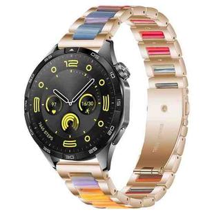 22mm xDfind Three Beads Metal Resin Watch Band(Rose Gold Rainbow)