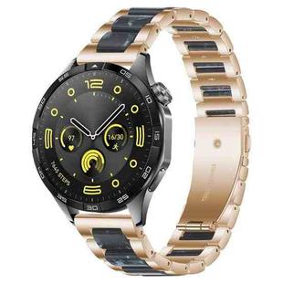 22mm xDfind Three Beads Metal Resin Watch Band(Rose Gold Blue)