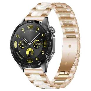 22mm xDfind Three Beads Metal Resin Watch Band(Rose Gold White)