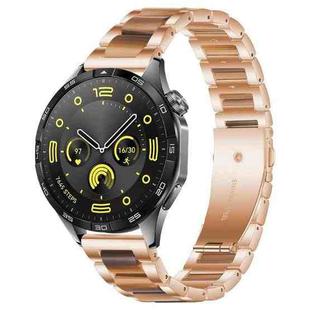 22mm xDfind Three Beads Metal Resin Watch Band(Rose Gold Brown)