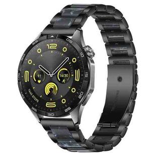 22mm xDfind Three Beads Metal Resin Watch Band(Black Blue)