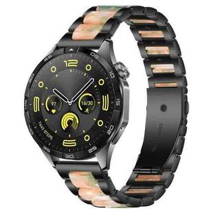 22mm xDfind Three Beads Metal Resin Watch Band(Black Green)