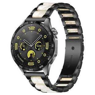 22mm xDfind Three Beads Metal Resin Watch Band(Black White)