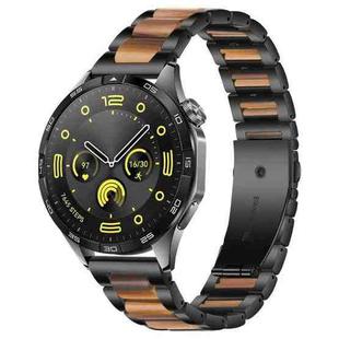 22mm xDfind Three Beads Metal Resin Watch Band(Black Brown)