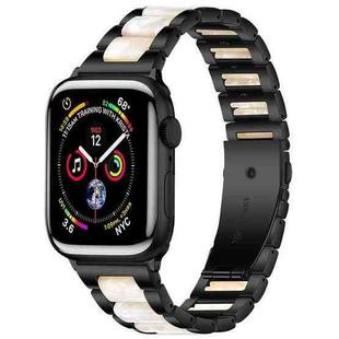 For Apple Watch 38 / 40 / 41 / S10 42mm xDfind Three Beads Metal Resin Watch Band(Black White)