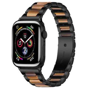 For Apple Watch 38 / 40 / 41 / S10 42mm xDfind Three Beads Metal Resin Watch Band(Black Brown)