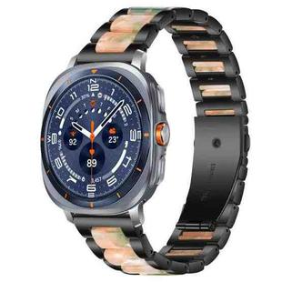 For Samsung Galaxy Watch Ultra/Ultra 2025 xDfind Three Beads Metal Resin Watch Band(Black Green)