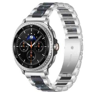 For Samsung Galaxy Watch8 / 8 Classic xDfind Three Beads Metal Resin Watch Band(Silver Blue)