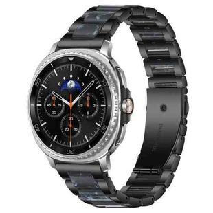 For Samsung Galaxy Watch8 / 8 Classic xDfind Three Beads Metal Resin Watch Band(Black Blue)