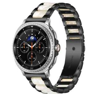 For Samsung Galaxy Watch8 / 8 Classic xDfind Three Beads Metal Resin Watch Band(Black White)