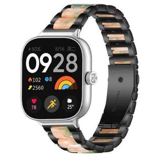 For Xiaomi Smart Band 9 Pro/8 Pro/Redmi Watch 5/4 xDfind Three Beads Metal Resin Watch Band(Black Green)