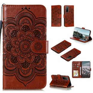 For Huawei Honor Play 4 / Maimang 9 / Mate 40 Lite Mandala Embossing Pattern Horizontal Flip PU Leather Case with Holder & Card Slots & Walle & Lanyard(Brown)