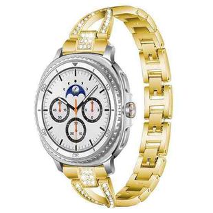 For Samsung Galaxy Watch8 / 8 Classic xDfind X-Shaped Single Row Diamond Metal Watch Band(Gold)