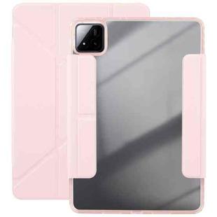 For Xiaomi Pad 7 / 7 Pro Magnetic Detachable Dual-Clasp Acrylic Deformation Leather Tablet Case(Pink)