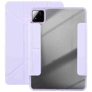 For Xiaomi Pad 7 / 7 Pro Magnetic Detachable Dual-Clasp Acrylic Deformation Leather Tablet Case(Taro Purple)