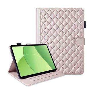 For OPPO Pad SE 11 inch Rhombus Lattice Leather Tablet Case(Rose Gold)