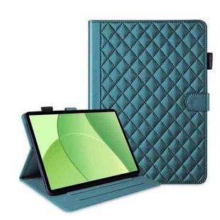 For OPPO Pad SE 11 inch Rhombus Lattice Leather Tablet Case(Dark Green)