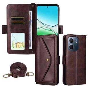 For OPPO A5x 5G / 4G Multi-card Slots Crossbody Cowhide Leather Phone Case(Brown)