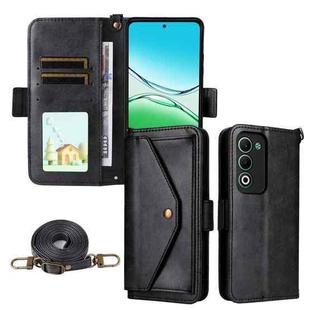 For OPPO A5 5G / 4G Global Multi-card Slots Crossbody Cowhide Leather Phone Case(Black)