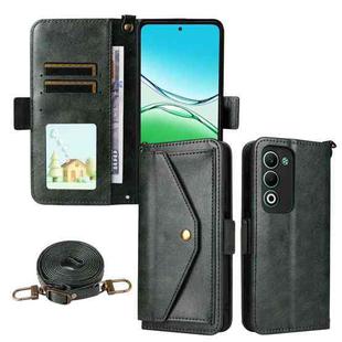 For OPPO A5 5G / 4G Global Multi-card Slots Crossbody Cowhide Leather Phone Case(Green)