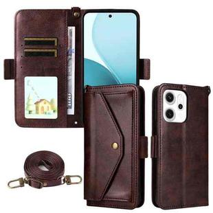 For OPPO Reno14 Pro 5G Multi-card Slots Crossbody Cowhide Leather Phone Case(Brown)