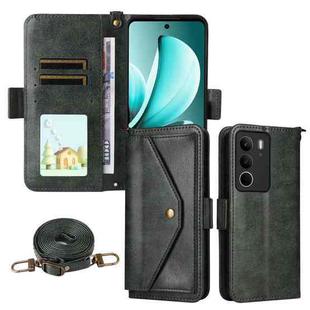For Realme C71 4G / 14x 5G India / C75 4G Multi-card Slots Crossbody Cowhide Leather Phone Case(Green)