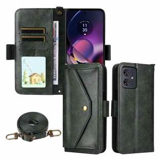 For Motorola Moto G54 / G64 / G64y Multi-card Slots Crossbody Cowhide Leather Phone Case(Green)