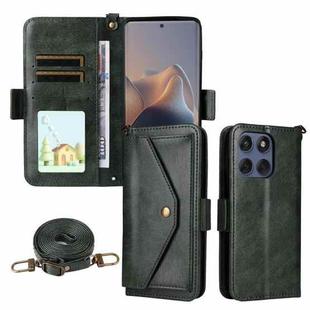 For Motorola Edge 60 Fusion Multi-card Slots Crossbody Cowhide Leather Phone Case(Green)