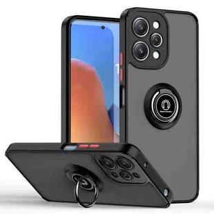 For Redmi 12 4G Q Shadow 1 Series TPU + PC Phone Case with Ring(Black+Red)