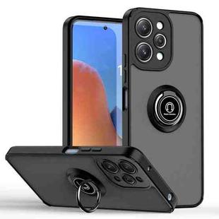 For Redmi 12 4G Q Shadow 1 Series TPU + PC Phone Case with Ring(Black+Black)