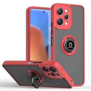 For Redmi 12 4G Q Shadow 1 Series TPU + PC Phone Case with Ring(Red)