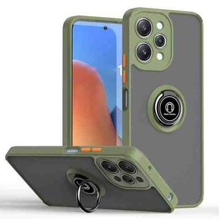 For Redmi 12 4G Q Shadow 1 Series TPU + PC Phone Case with Ring(Army Green)