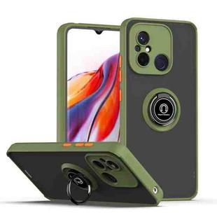 For Redmi 12C / 11A Q Shadow 1 Series TPU + PC Phone Case with Ring(Army Green)
