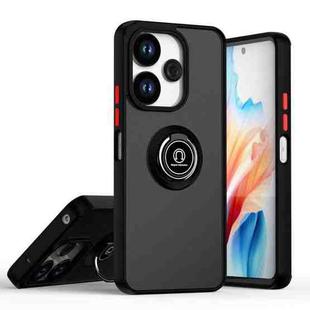 For Redmi 13 4G / Note 13R 5G Q Shadow 1 Series TPU + PC Phone Case with Ring(Black+Red)