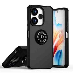 For Redmi 13 4G / Note 13R 5G Q Shadow 1 Series TPU + PC Phone Case with Ring(Black+Black)