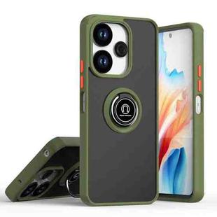 For Redmi 13 4G / Note 13R 5G Q Shadow 1 Series TPU + PC Phone Case with Ring(Army Green)