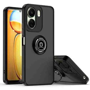For Redmi 13C 4G Q Shadow 1 Series TPU + PC Phone Case with Ring(Black+Black)