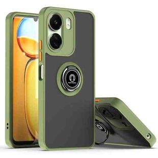 For Redmi 13C 4G Q Shadow 1 Series TPU + PC Phone Case with Ring(Army Green)