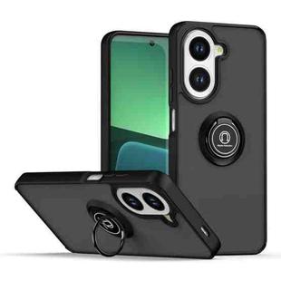 For Redmi A5 4G 171.7mm Q Shadow 1 Series TPU + PC Phone Case with Ring(Black+Black)