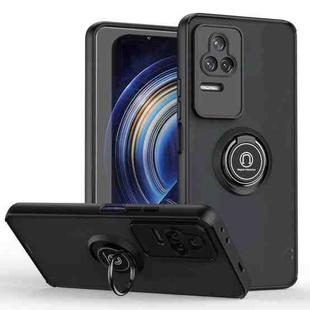 For Redmi K50 Q Shadow 1 Series TPU + PC Phone Case with Ring(Black+Black)