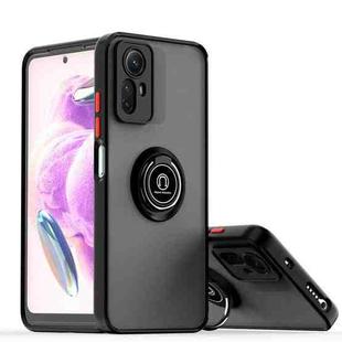 For Redmi Note 12 Turbo / Poco F5 Q Shadow 1 Series TPU + PC Phone Case with Ring(Black+Red)