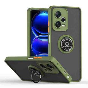 For Redmi Note 12 Pro 5G Global Q Shadow 1 Series TPU + PC Phone Case with Ring(Army Green)