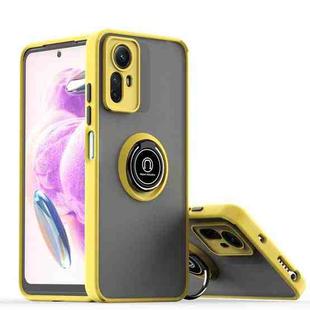 For Redmi Note 12S 4G Q Shadow 1 Series TPU + PC Phone Case with Ring(Yellow)